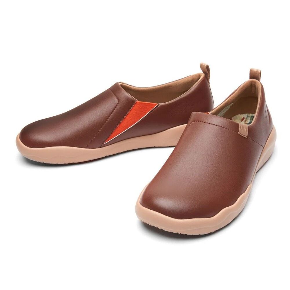 UIN Men's Travel Walking Shoes Slip On Casual Sneaker (BROWN TOLEDO II ) No Box - Picture 3 of 8